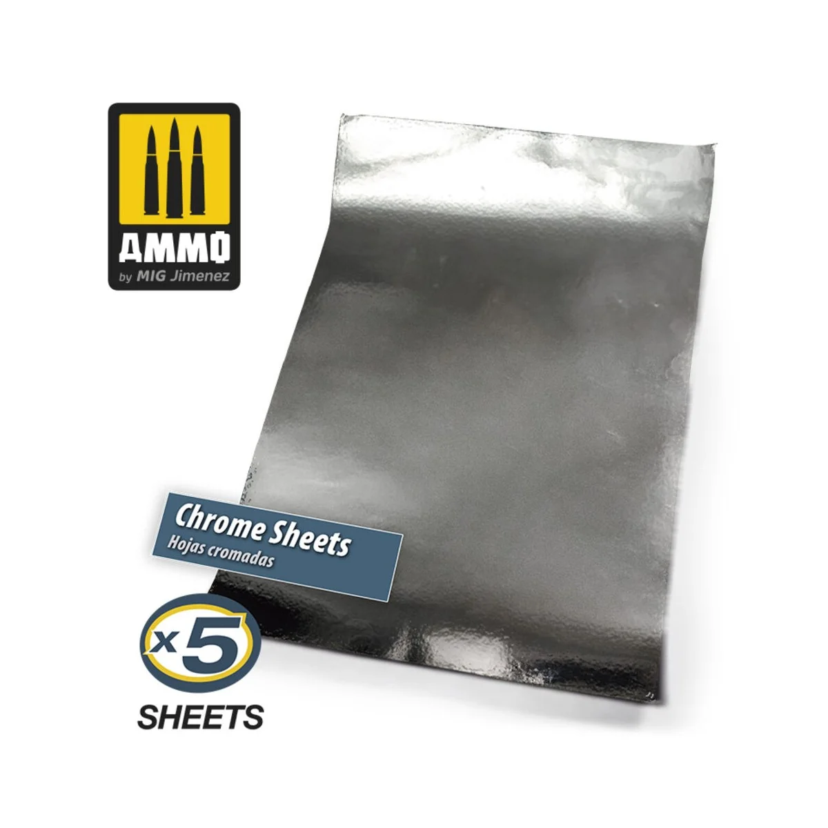 Chrome Sheets 280mm x 195mm - AMMO by MIG Jimenez A.MIG-8248 Chrome Sheets 280mm x 195mm - AMMO by MIG Jimenez A.MIG-8248