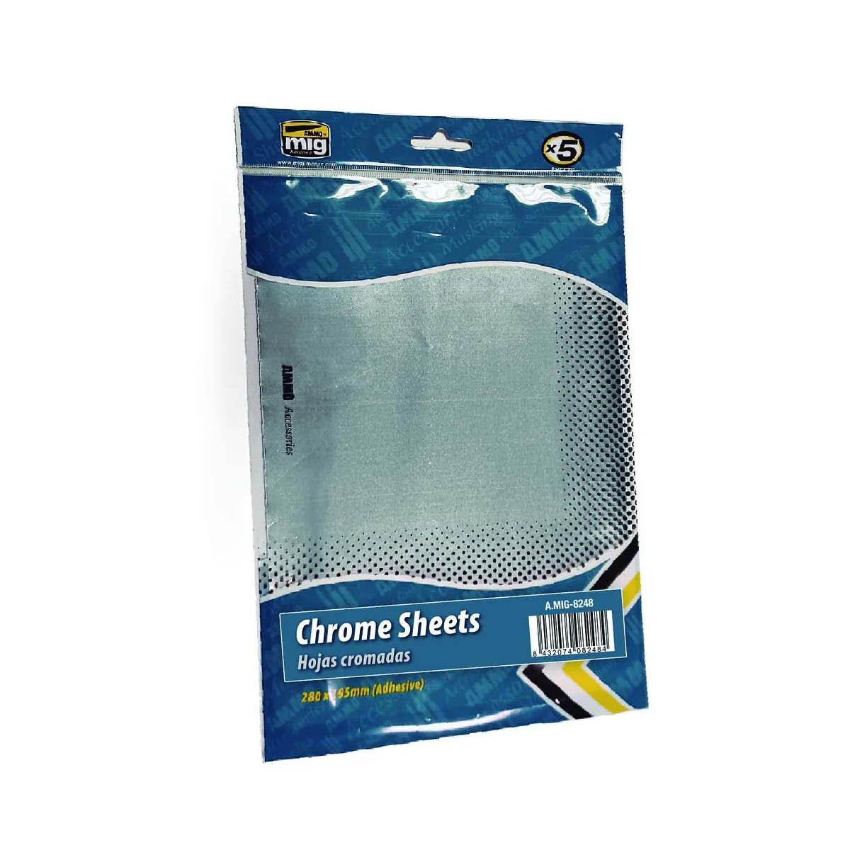 Chrome Sheets 280mm x 195mm - AMMO by MIG Jimenez A.MIG-8248 Chrome Sheets 280mm x 195mm - AMMO by MIG Jimenez A.MIG-8248