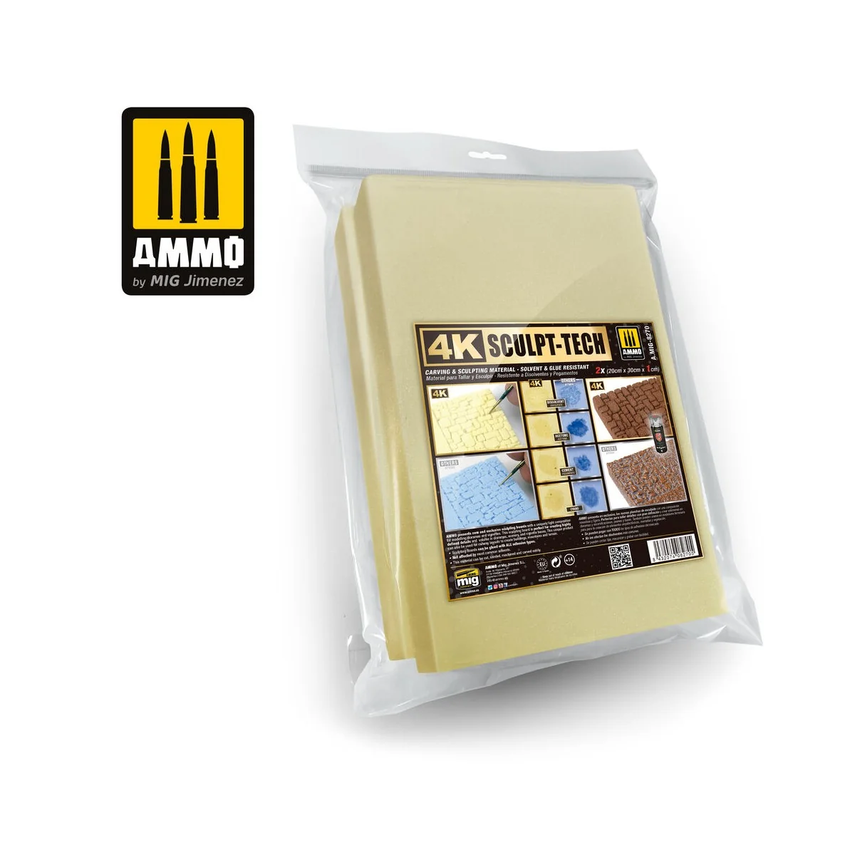 4K Sculp-Tech (20cm x 30cm x 1cm) - 2 pcs. - AMMO by MIG Jimenez A....