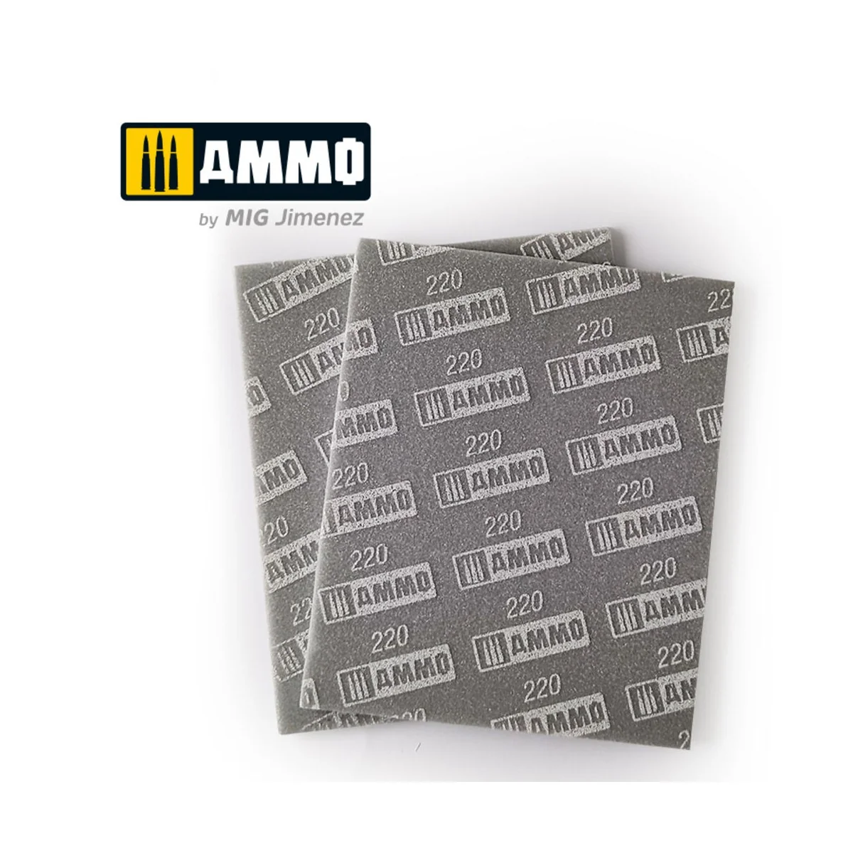 Sanding Sponge Sheet (220) - 2 pcs. - AMMO by MIG Jimenez A.MIG-8557