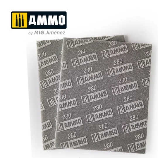Sanding Sponge Sheet (280) - 2 pcs. - AMMO by MIG Jimenez A.MIG-8558