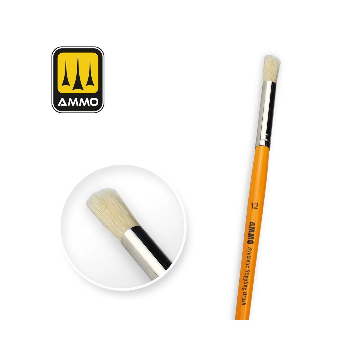 12 Synthetic Stippling Brush - AMMO by MIG Jimenez A.MIG-8587