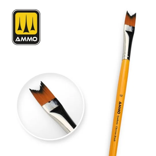 12 Synthetic Chevron Brush - AMMO by MIG Jimenez A.MIG-8588