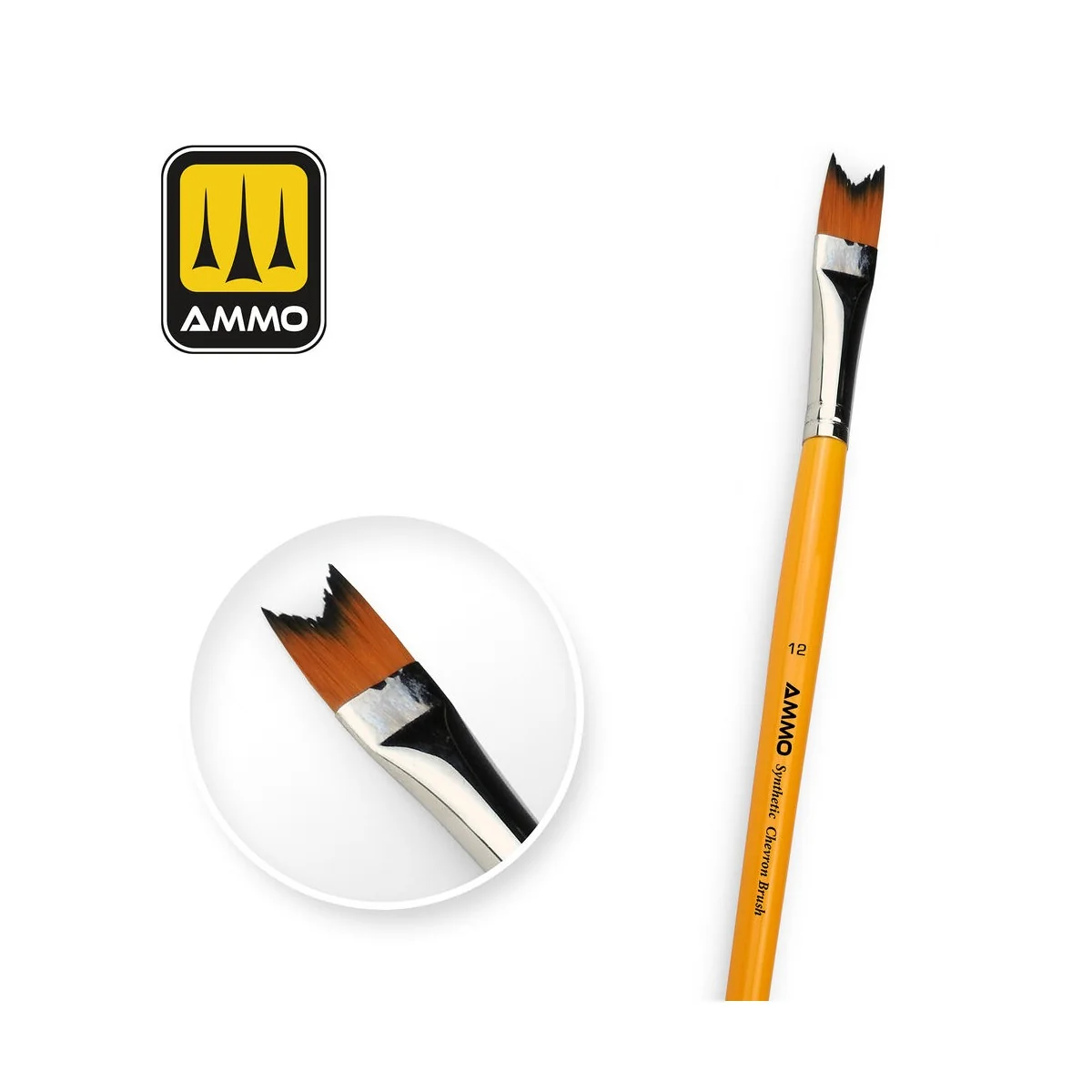 12 Synthetic Chevron Brush - AMMO by MIG Jimenez A.MIG-8588