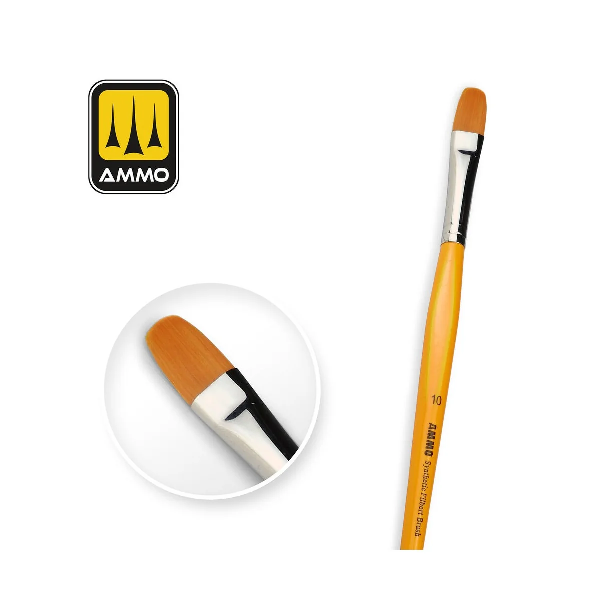 10 Synthetic Filbert Brush with T-Handle - AMMO by MIG Jimenez A.MI...