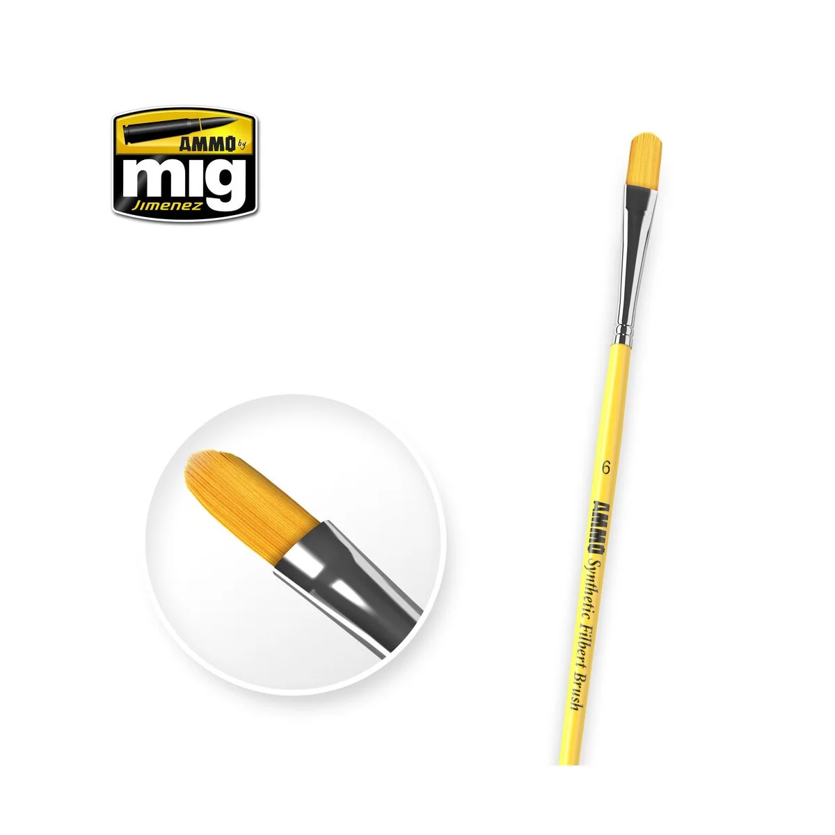 6 Synthetic Filbert Brush - AMMO by MIG Jimenez A.MIG-8596