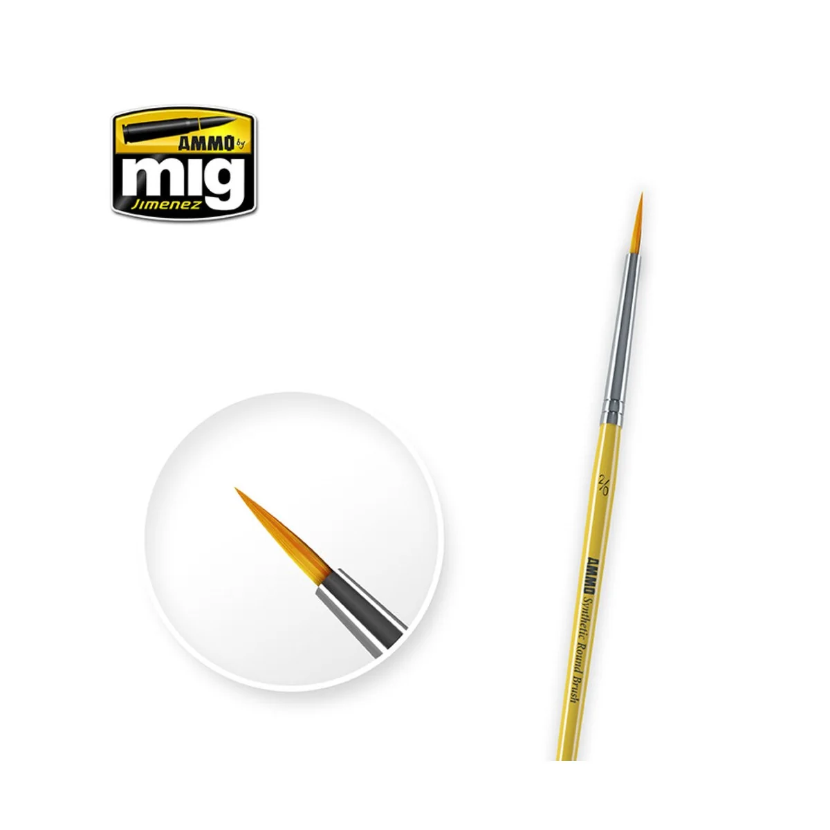 2/0 Synthetic Round Brush - AMMO by MIG Jimenez A.MIG-8612