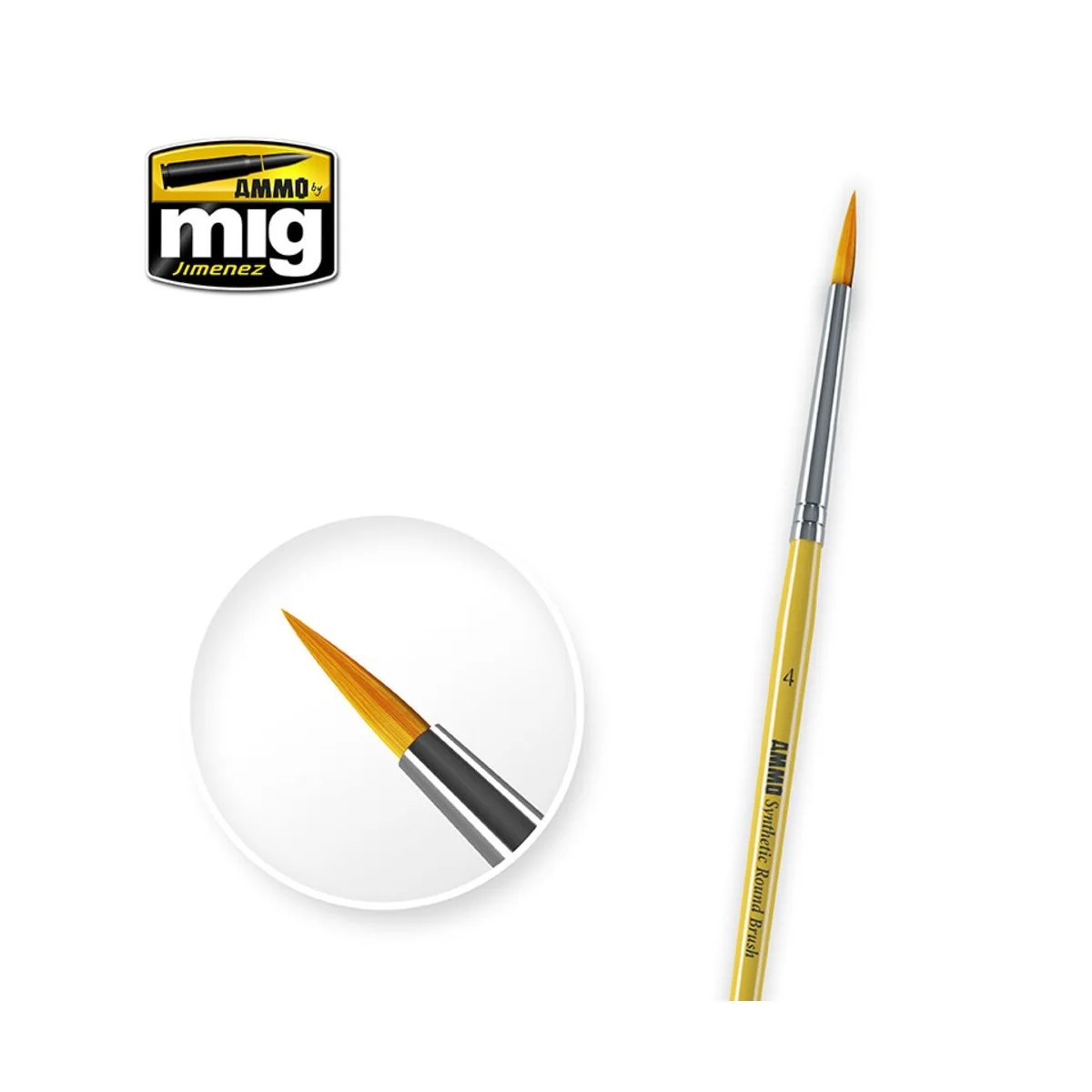 4 Synthetic Round Brush - AMMO by MIG Jimenez A.MIG-8615