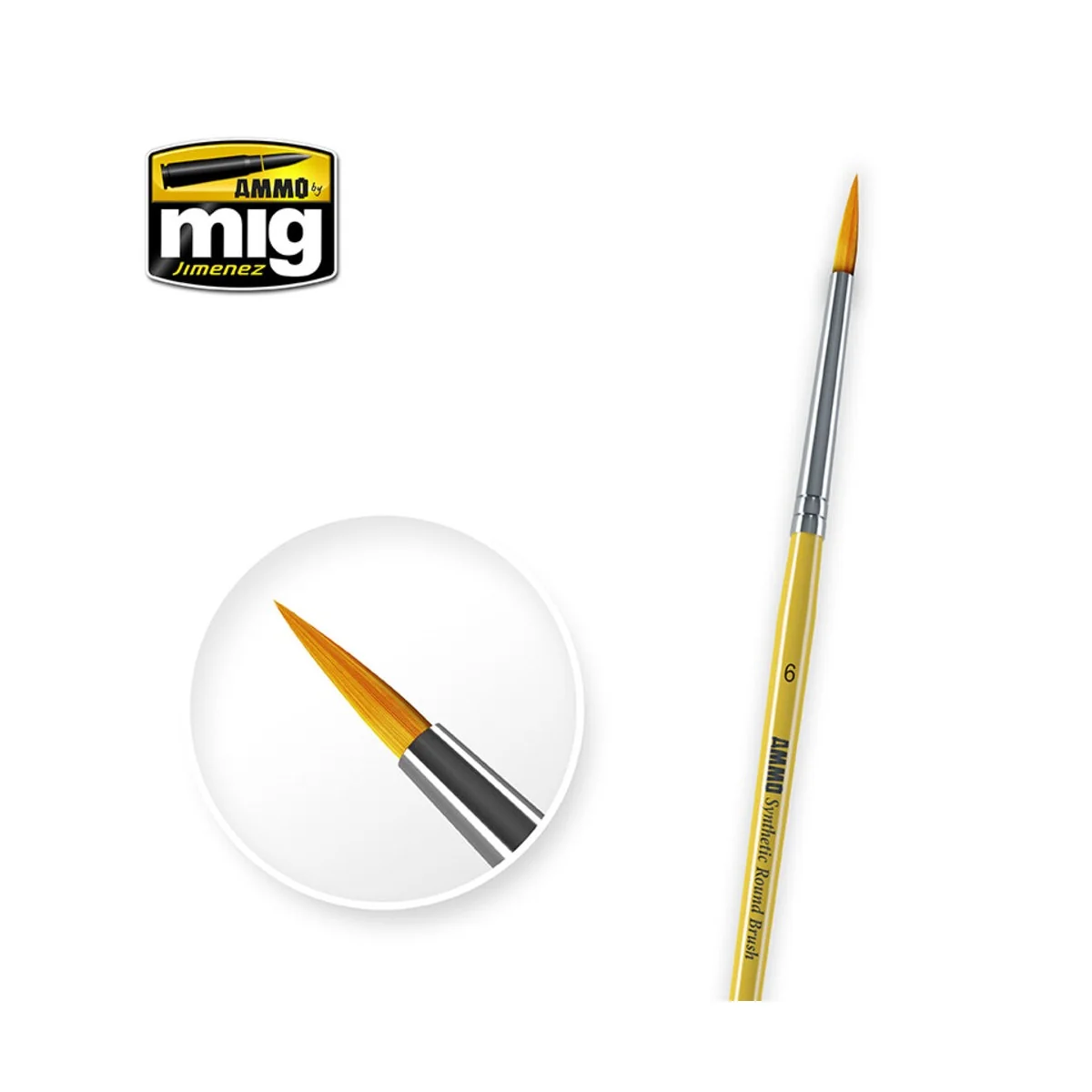 6 Synthetic Round Brush - AMMO by MIG Jimenez A.MIG-8616