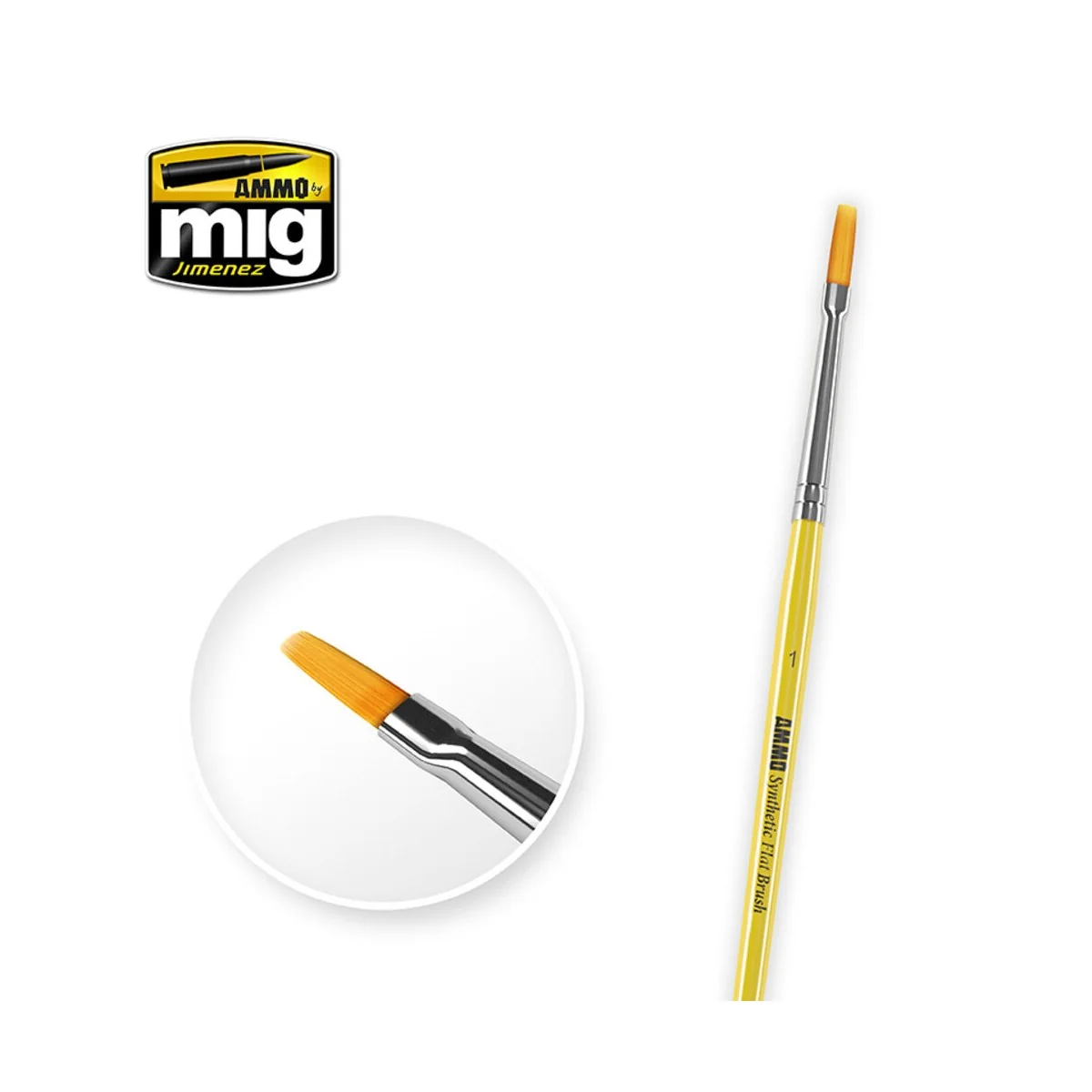 1 Synthetic Flat Brush - AMMO by MIG Jimenez A.MIG-8619 1 Synthetic Flat Brush - AMMO by MIG Jimenez A.MIG-8619