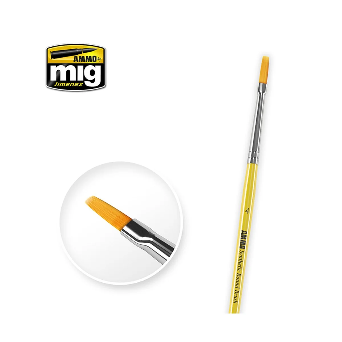 4 Synthetic Flat Brush - AMMO by MIG Jimenez A.MIG-8620 4 Synthetic Flat Brush - AMMO by MIG Jimenez A.MIG-8620