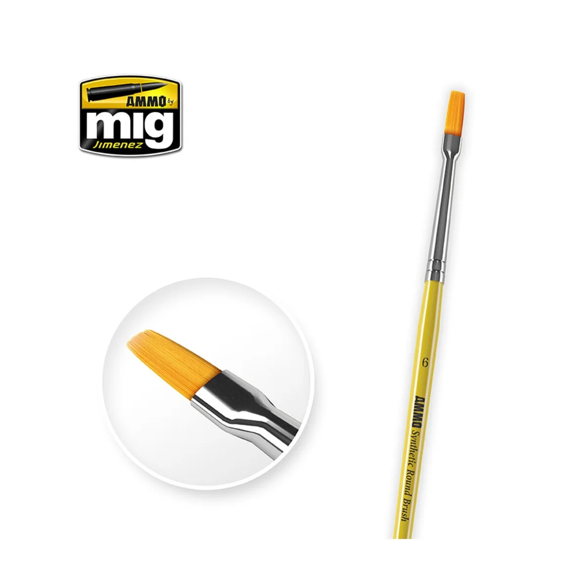 6 Synthetic Flat Brush - AMMO by MIG Jimenez A.MIG-8621 6 Synthetic Flat Brush - AMMO by MIG Jimenez A.MIG-8621