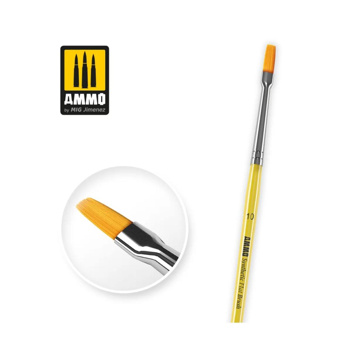 10 Synthetic Flat Brush - AMMO by MIG Jimenez A.MIG-8622 10 Synthetic Flat Brush - AMMO by MIG Jimenez A.MIG-8622