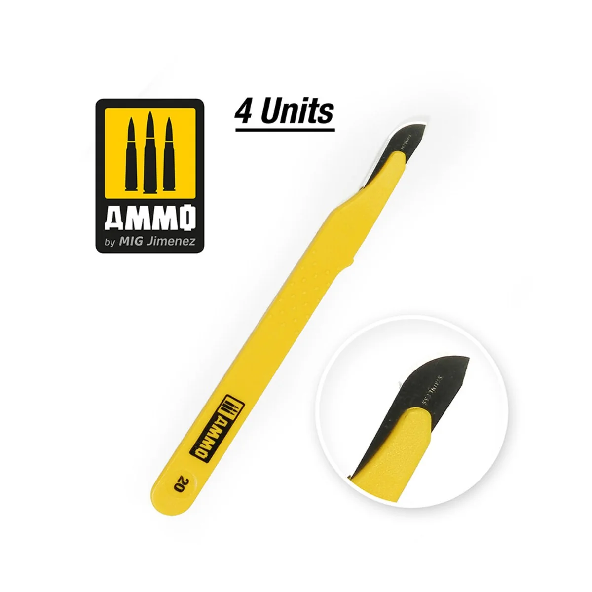 Standard Blade Curved Large - 4 pcs - AMMO by MIG Jimenez A.MIG-8695 Standard Blade Curved Large - 4 pcs - AMMO by MIG Jimenez A.MIG-8695