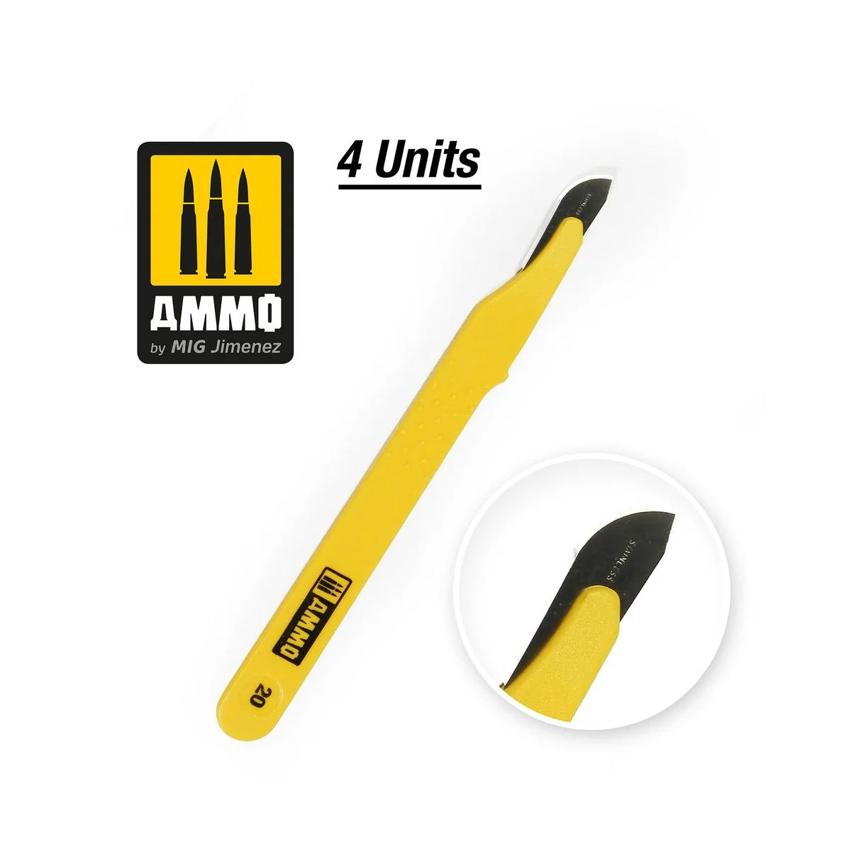 Standard Blade Curved Large - 4 pcs - AMMO by MIG Jimenez A.MIG-8695 Standard Blade Curved Large - 4 pcs - AMMO by MIG Jimenez A.MIG-8695