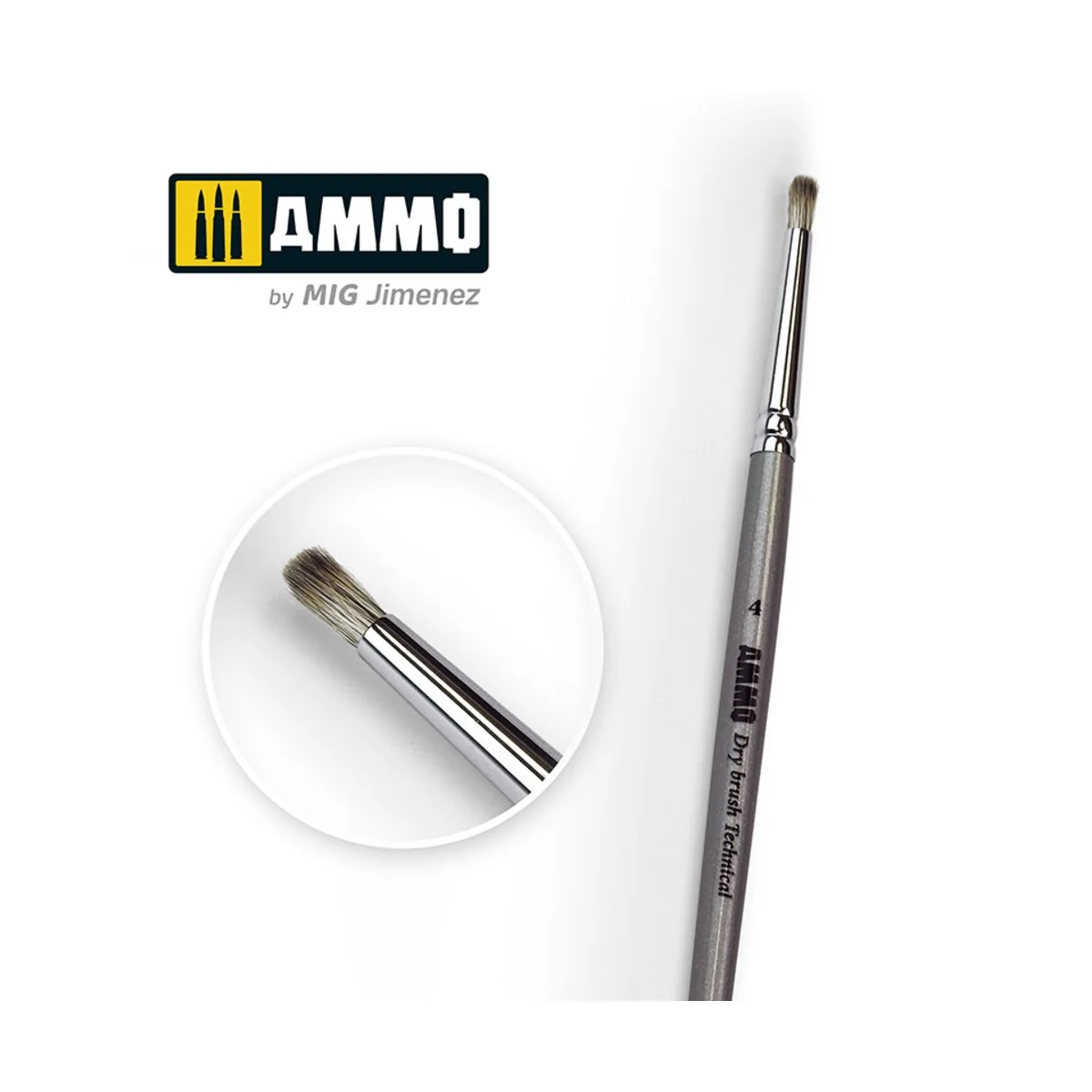 4 AMMO Drybrush Technical Brush - AMMO by MIG Jimenez A.MIG-8701 4 AMMO Drybrush Technical Brush - AMMO by MIG Jimenez A.MIG-8701