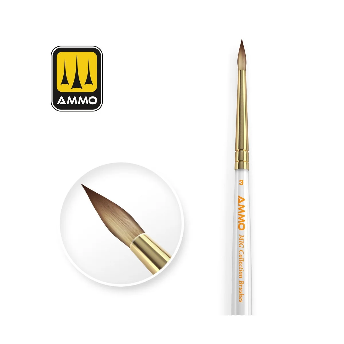 AMMO MIG Collection Brushes Conical Ø3 - AMMO by MIG Jimenez A.MIG-...