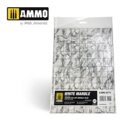 White Marble. Square Die-cut Marble Tiles - 2 pcs - AMMO by MIG Jim...
