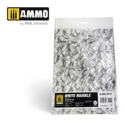 White Marble. Round Die-cut for Bases for Wargames - 2 pcs - AMMO b...