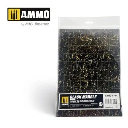 Black Marble. Square Die-cut Marble Tiles - 2 pcs - AMMO by MIG Jim...