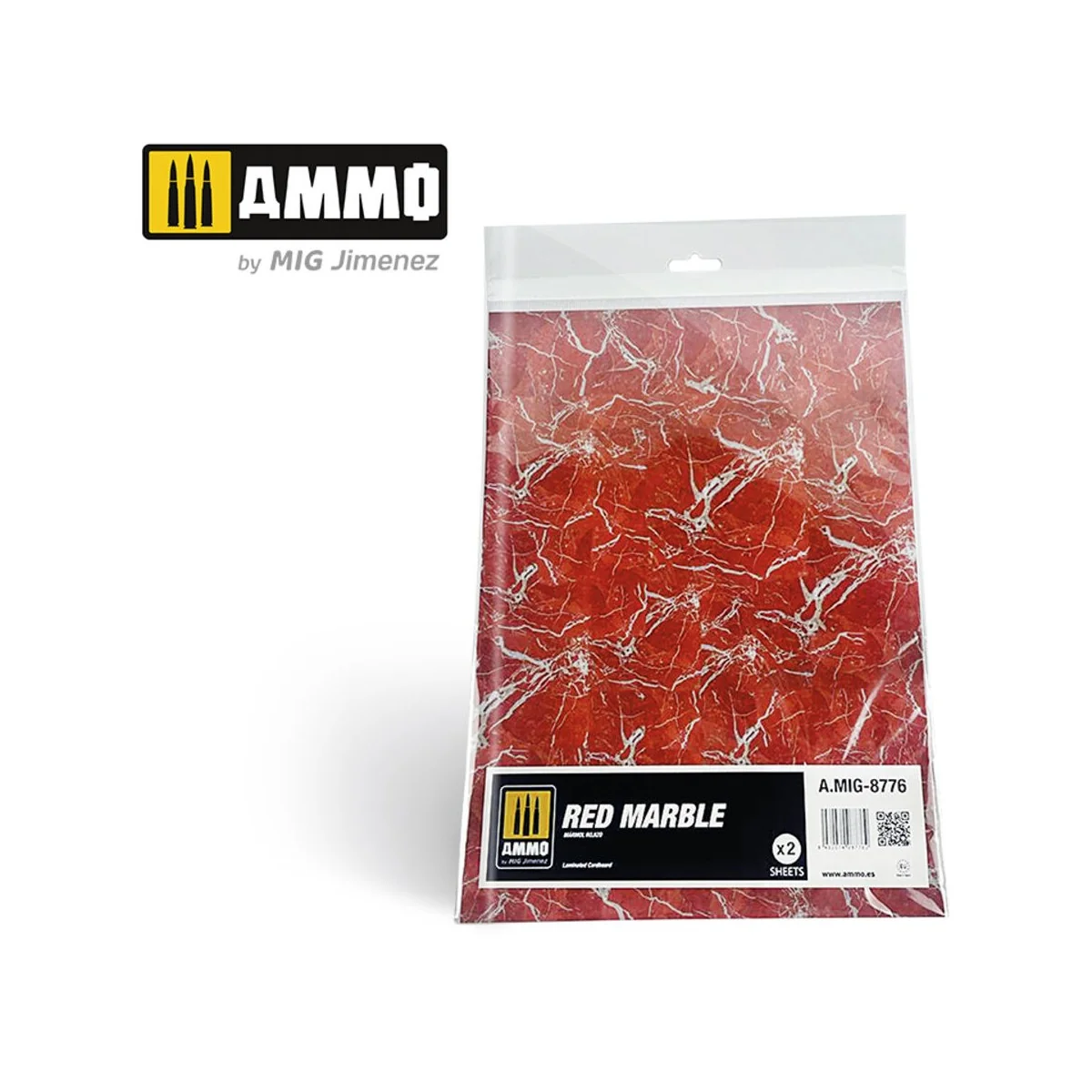 Red Marble. Sheet of Marble - 2 pcs - AMMO by MIG Jimenez A.MIG-8776 Red Marble. Sheet of Marble - 2 pcs - AMMO by MIG Jimenez A.MIG-8776