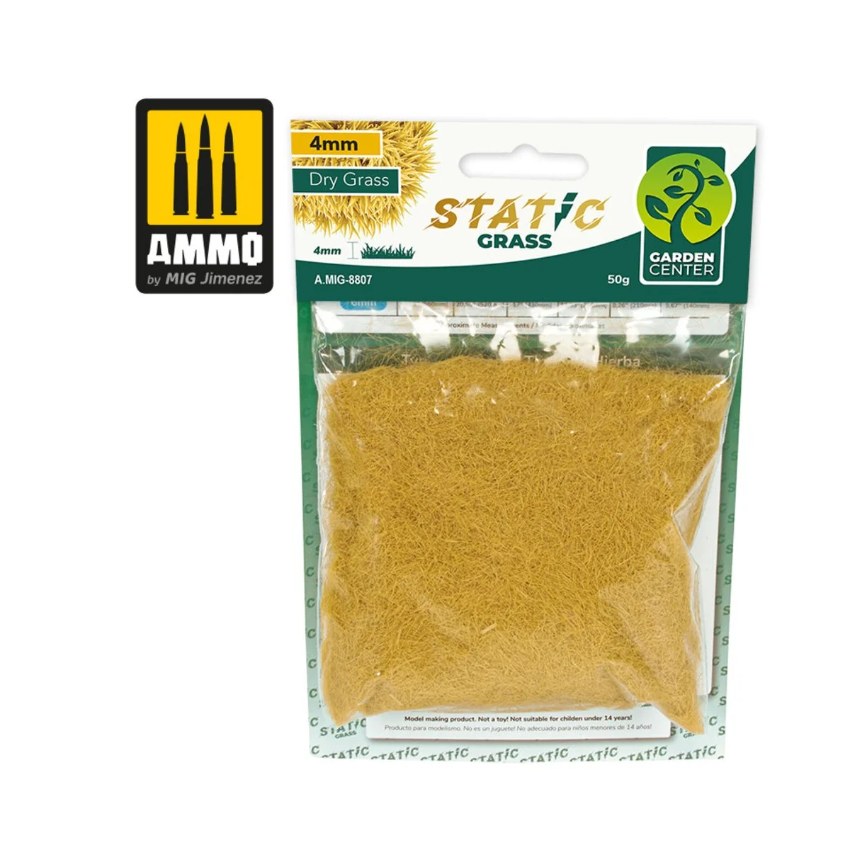 Static Grass - Dry Grass - 4mm - AMMO by MIG Jimenez A.MIG-8807 Static Grass - Dry Grass - 4mm - AMMO by MIG Jimenez A.MIG-8807