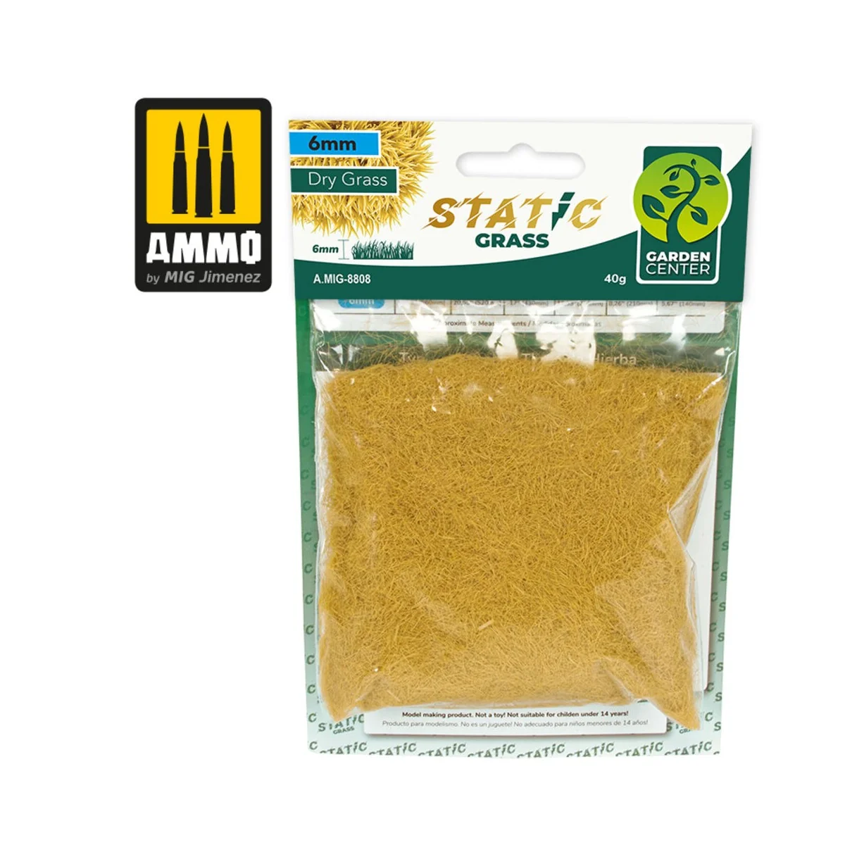 Static Grass - Dry Grass - 6mm - AMMO by MIG Jimenez A.MIG-8808 Static Grass - Dry Grass - 6mm - AMMO by MIG Jimenez A.MIG-8808