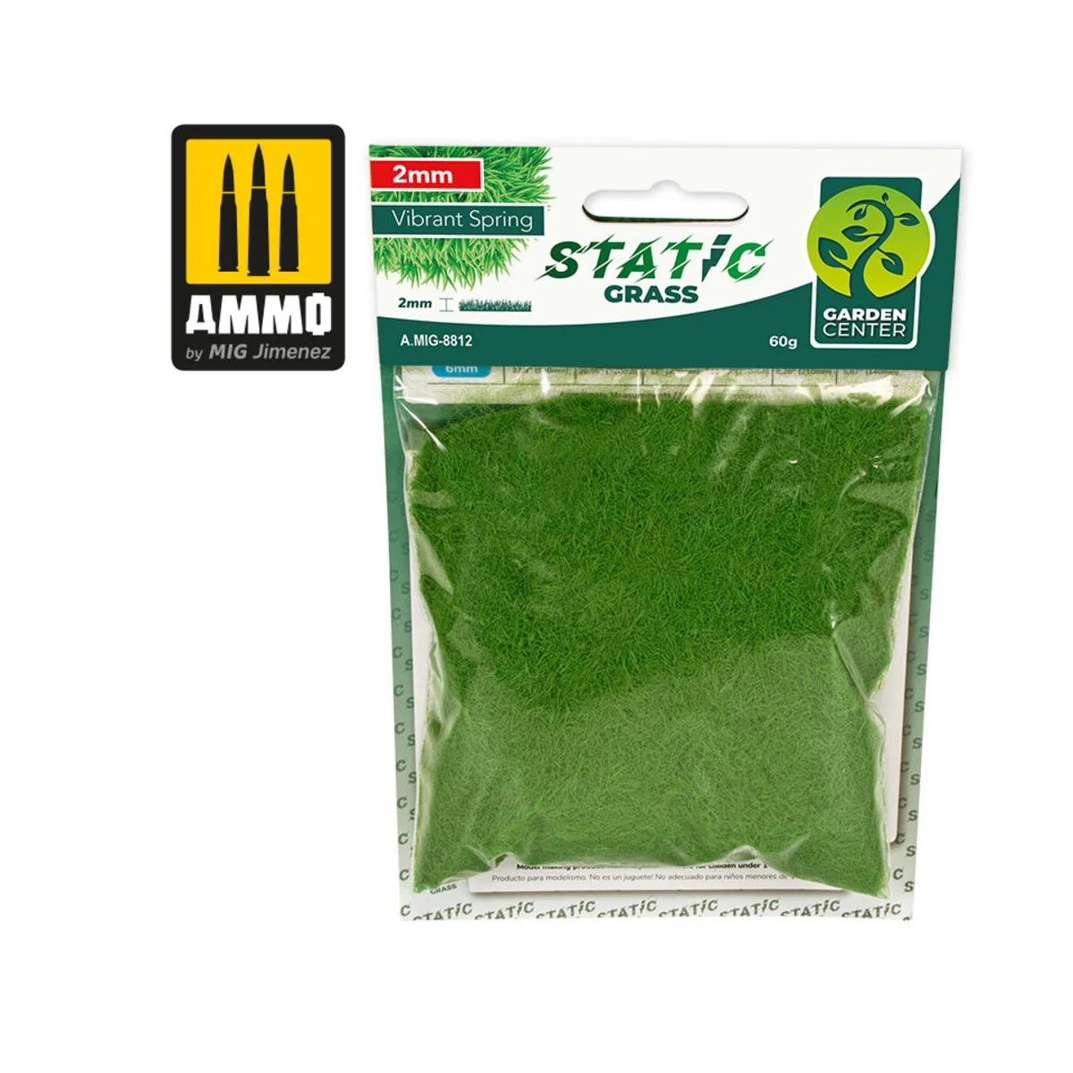 Static Grass - Vibrant Spring - 2mm - AMMO by MIG Jimenez A.MIG-8812 Static Grass - Vibrant Spring - 2mm - AMMO by MIG Jimenez A.MIG-8812