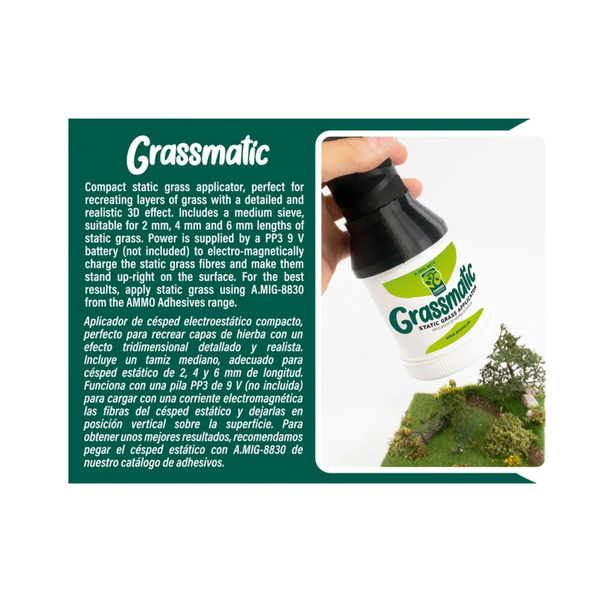 Grassmatic - Static Grass Applicator - AMMO by MIG Jimenez A.MIG-8818 Grassmatic - Static Grass Applicator - AMMO by MIG Jimenez A.MIG-8818