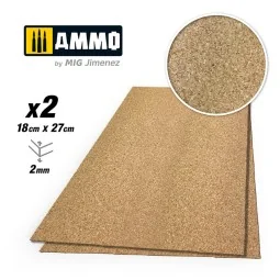 CREATE CORK Fine Grain (2mm) - 2 pcs. - AMMO by MIG Jimenez A.MIG-8836