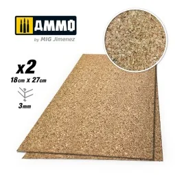 CREATE CORK Medium Grain (3mm) - 2 pcs. - AMMO by MIG Jimenez A.MIG...