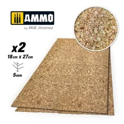 CREATE CORK Thick Grain (5mm) - 2 pcs. - AMMO by MIG Jimenez A.MIG-...