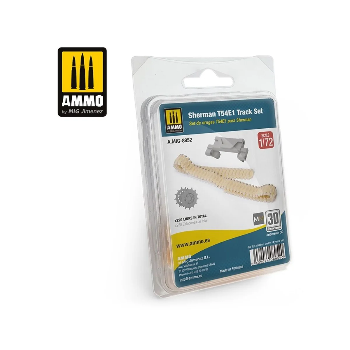 1/72 Sherman T54E1 Tracks Set - AMMO by MIG Jimenez A.MIG-8952