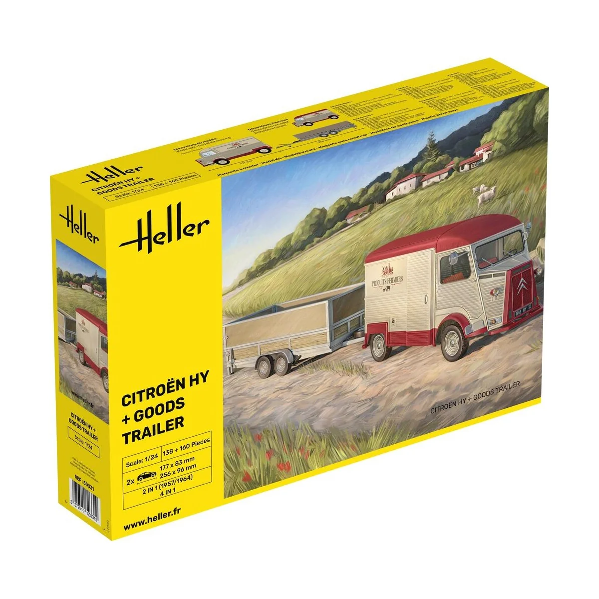 Citroen HY + Goods Trailer, 1/24 - Heller 50331 Citroen HY + Goods Trailer, 1/24 - Heller 50331