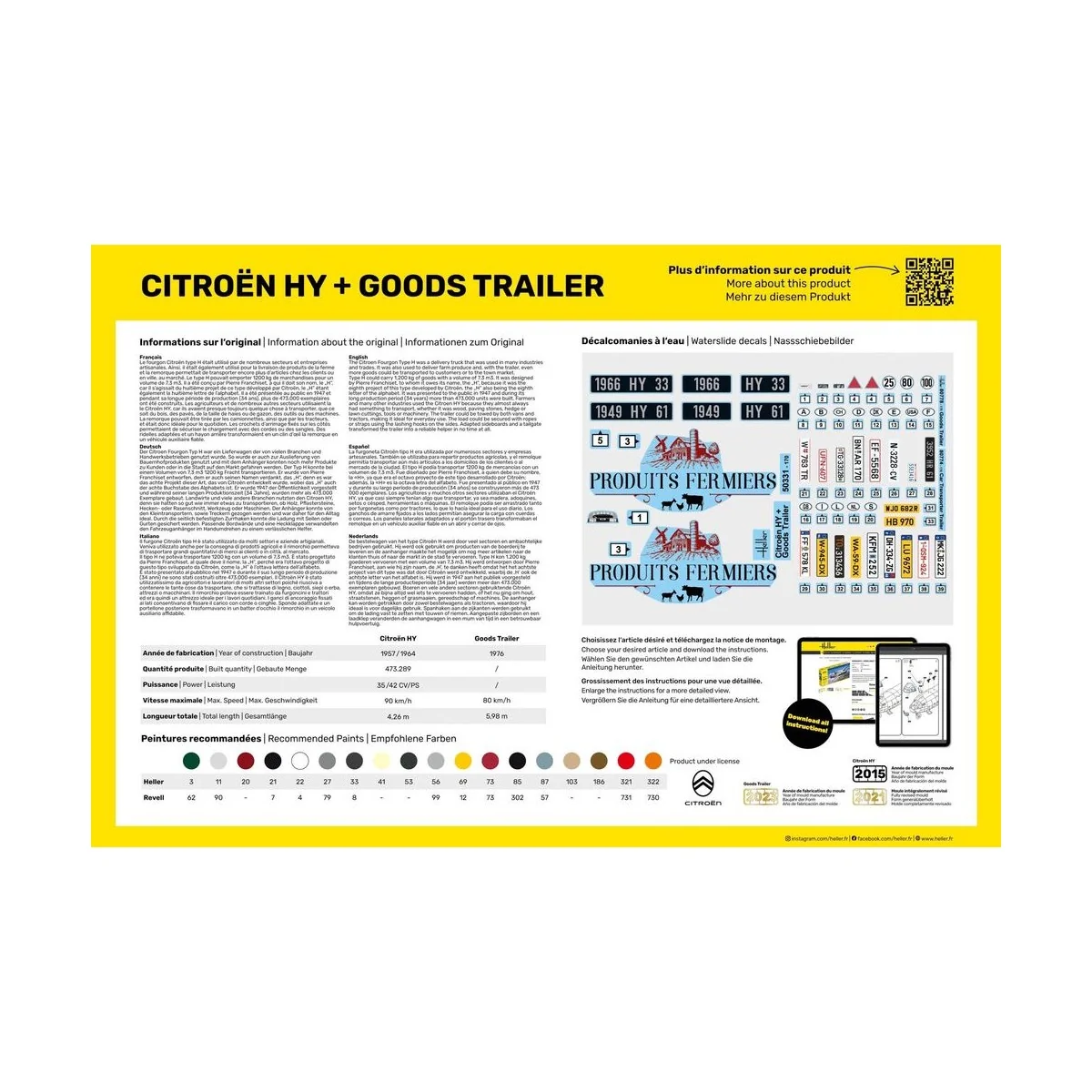 Citroen HY + Goods Trailer, 1/24 - Heller 50331 Citroen HY + Goods Trailer, 1/24 - Heller 50331