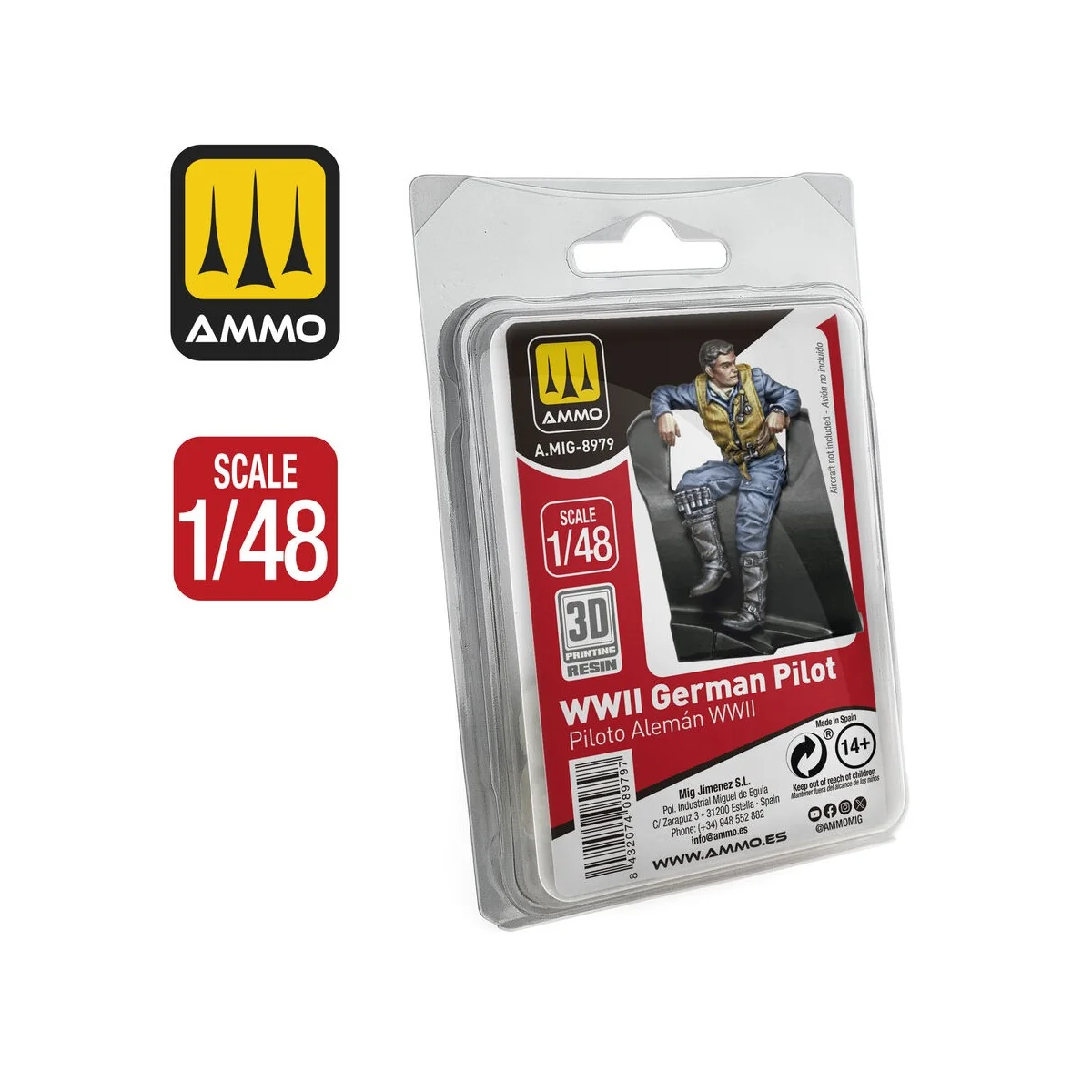 WWII German Pilot, 1/48 - AMMO by MIG Jimenez A.MIG-8979