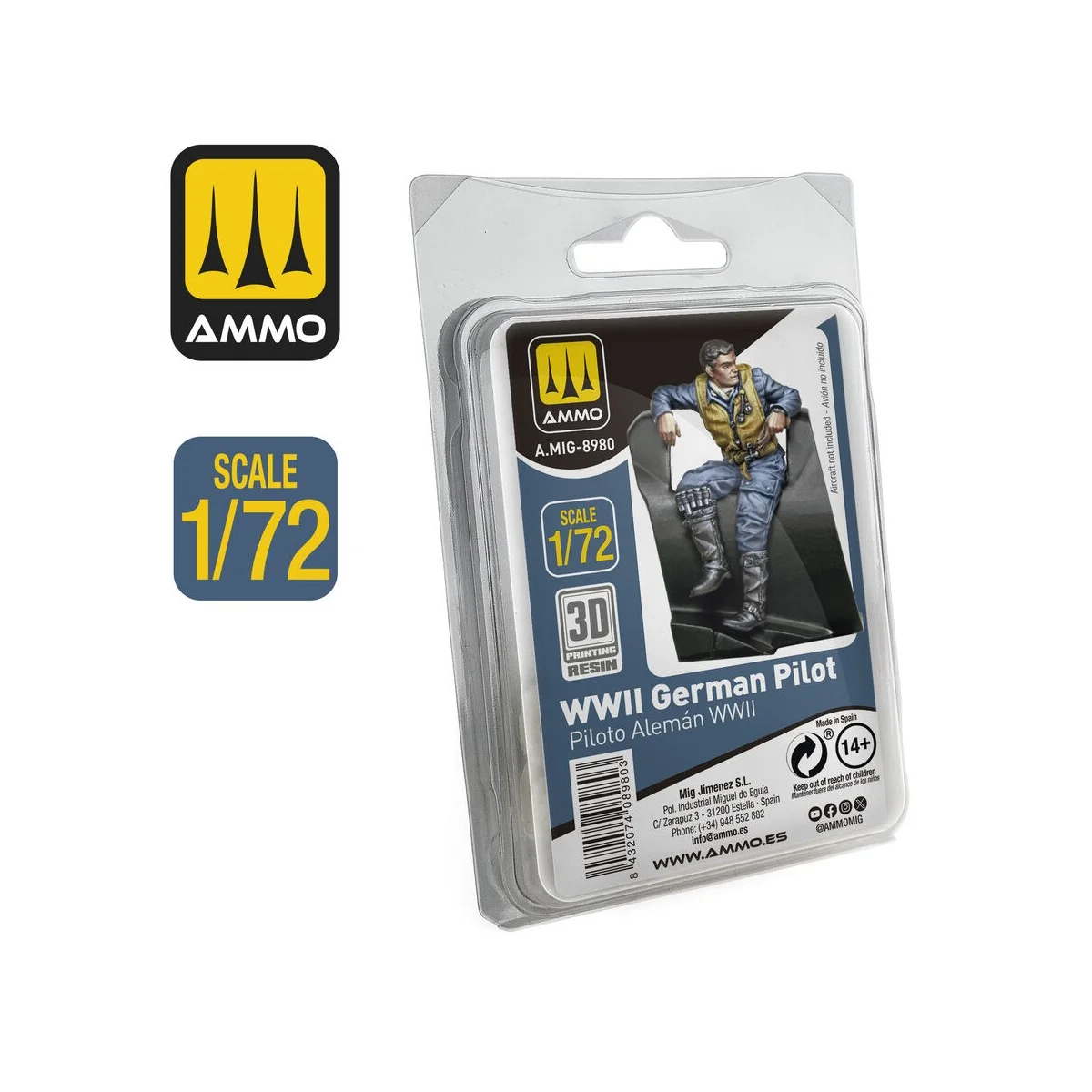 WWII German Pilot, 1/72 - AMMO by MIG Jimenez A.MIG-8980