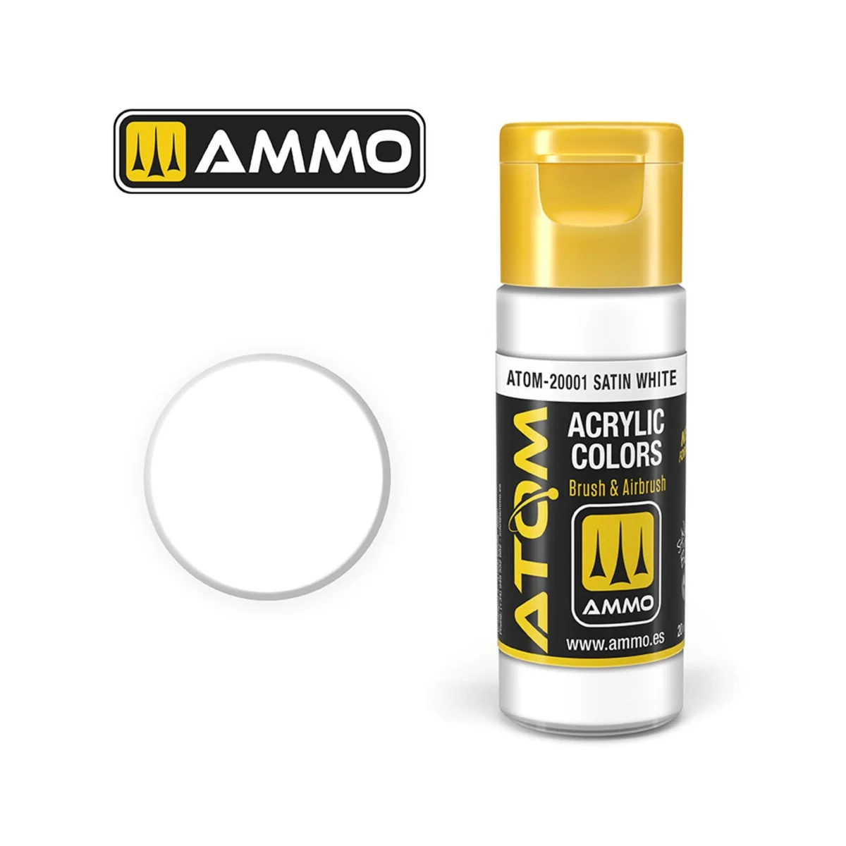 ATOM COLOR Satin White - AMMO by MIG Jimenez ATOM-20001