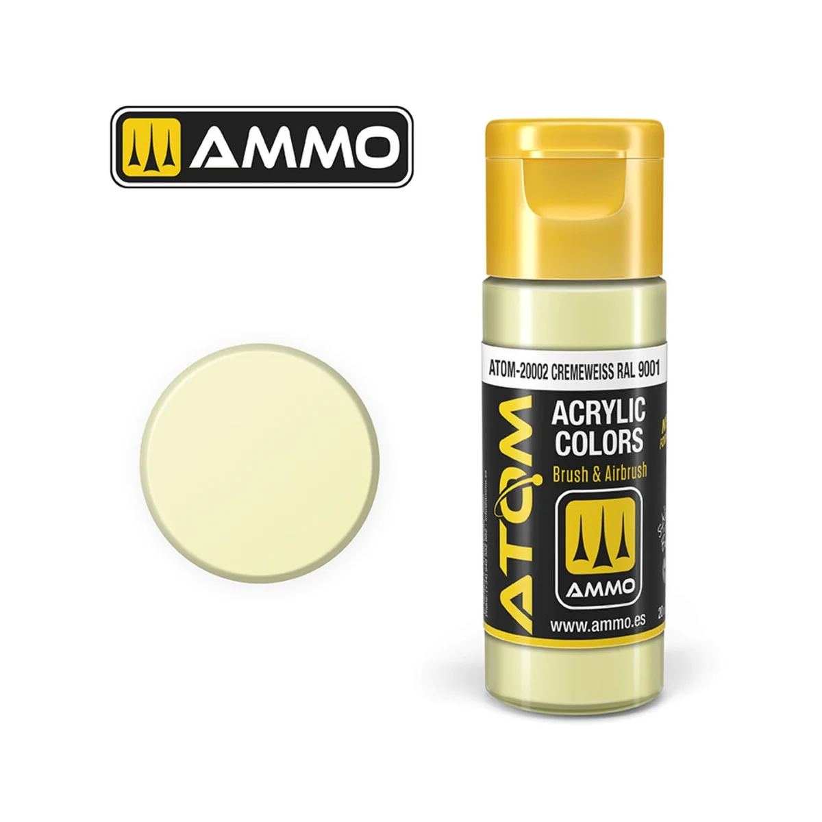 ATOM COLOR Cremeweiss RAL 9001 - AMMO by MIG Jimenez ATOM-20002