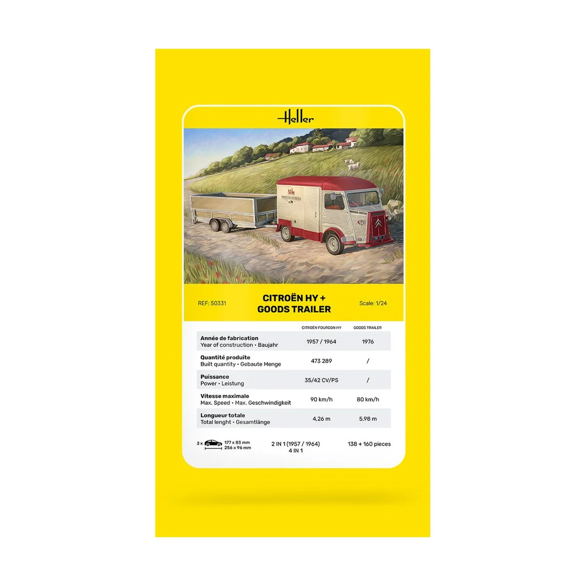 Citroen HY + Goods Trailer, 1/24 - Heller 50331 Citroen HY + Goods Trailer, 1/24 - Heller 50331
