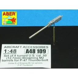 8 Browning M2 barrels for P-47 Thunderbolt, 1/48 - Aber Models A48 109