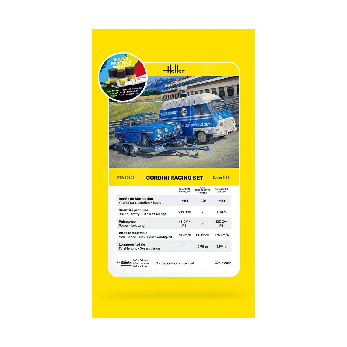 STARTER KIT Gordini Racing Set, 1/24 - Heller 52328 STARTER KIT Gordini Racing Set, 1/24 - Heller 52328