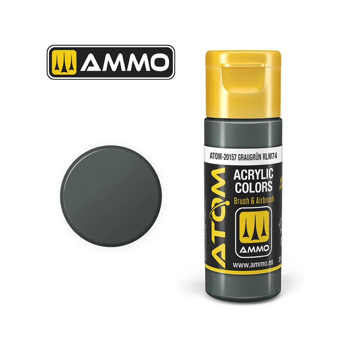 ATOM COLOR Graugrün RLM74 - AMMO by MIG Jimenez ATOM-20157