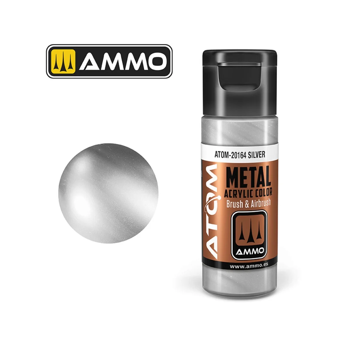 ATOM METALLIC Silver - AMMO by MIG Jimenez ATOM-20164 ATOM METALLIC Silver - AMMO by MIG Jimenez ATOM-20164