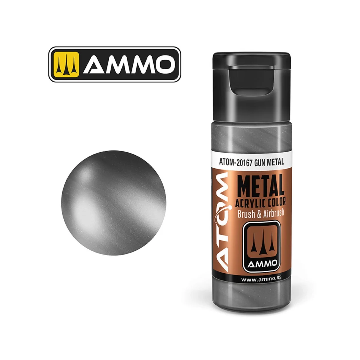 ATOM METALLIC Gun Metal - AMMO by MIG Jimenez ATOM-20167