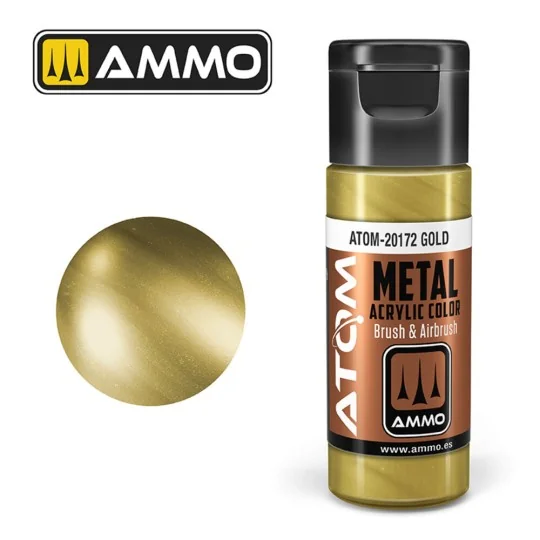 ATOM METALLIC Gold - AMMO by MIG Jimenez ATOM-20172 ATOM METALLIC Gold - AMMO by MIG Jimenez ATOM-20172