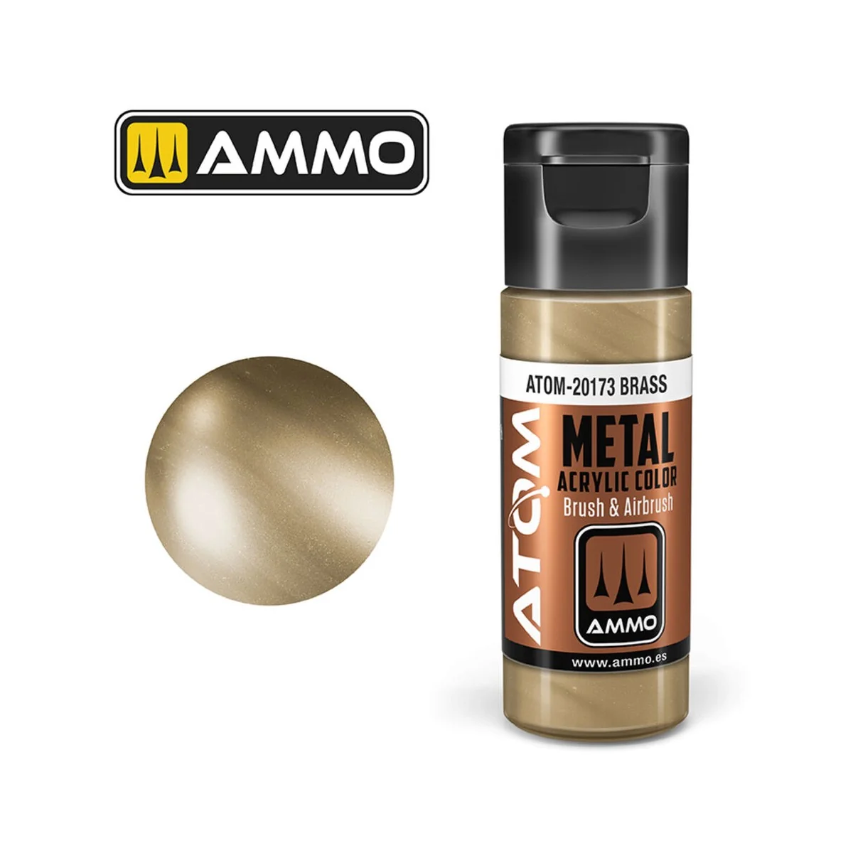 ATOM METALLIC Brass - AMMO by MIG Jimenez ATOM-20173 ATOM METALLIC Brass - AMMO by MIG Jimenez ATOM-20173