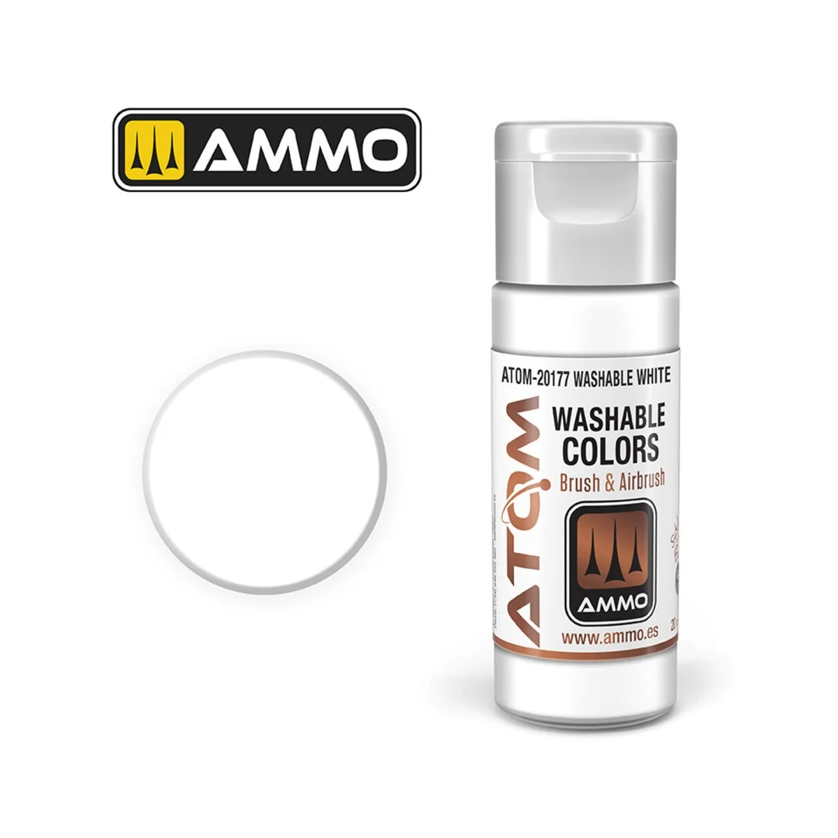 ATOM WASHABLE White - AMMO by MIG Jimenez ATOM-20177 ATOM WASHABLE White - AMMO by MIG Jimenez ATOM-20177