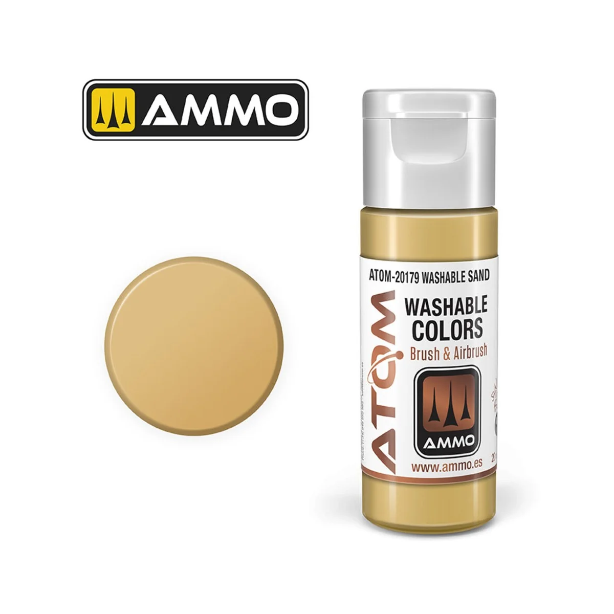 ATOM WASHABLE Sand - AMMO by MIG Jimenez ATOM-20179 ATOM WASHABLE Sand - AMMO by MIG Jimenez ATOM-20179