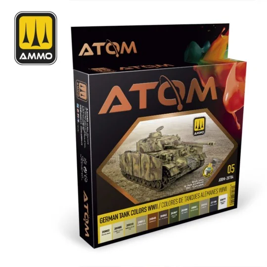 ATOM-German Tank Colors WWII - AMMO by MIG Jimenez ATOM-20704